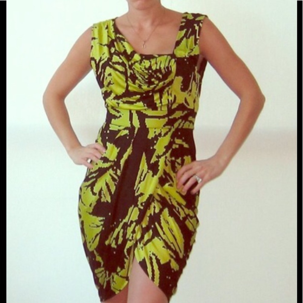 - Tibi graphic print silk jersey dress